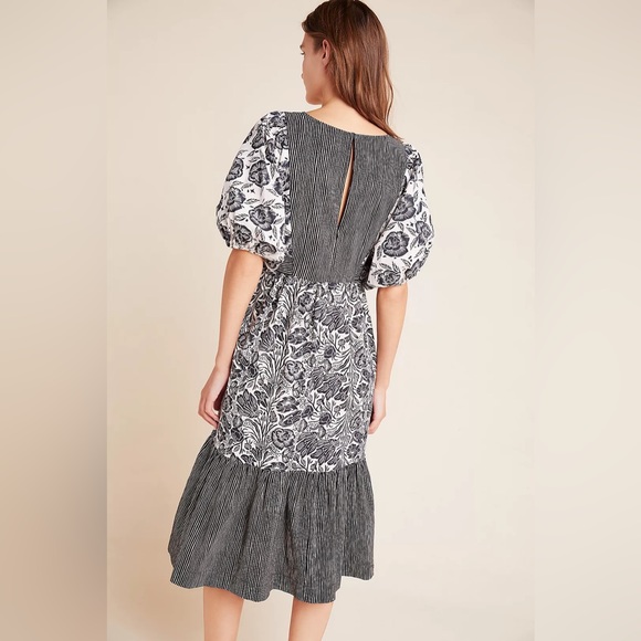 Blooming Print Adrienne Flounced Midi Dress - Picture 2 of 9